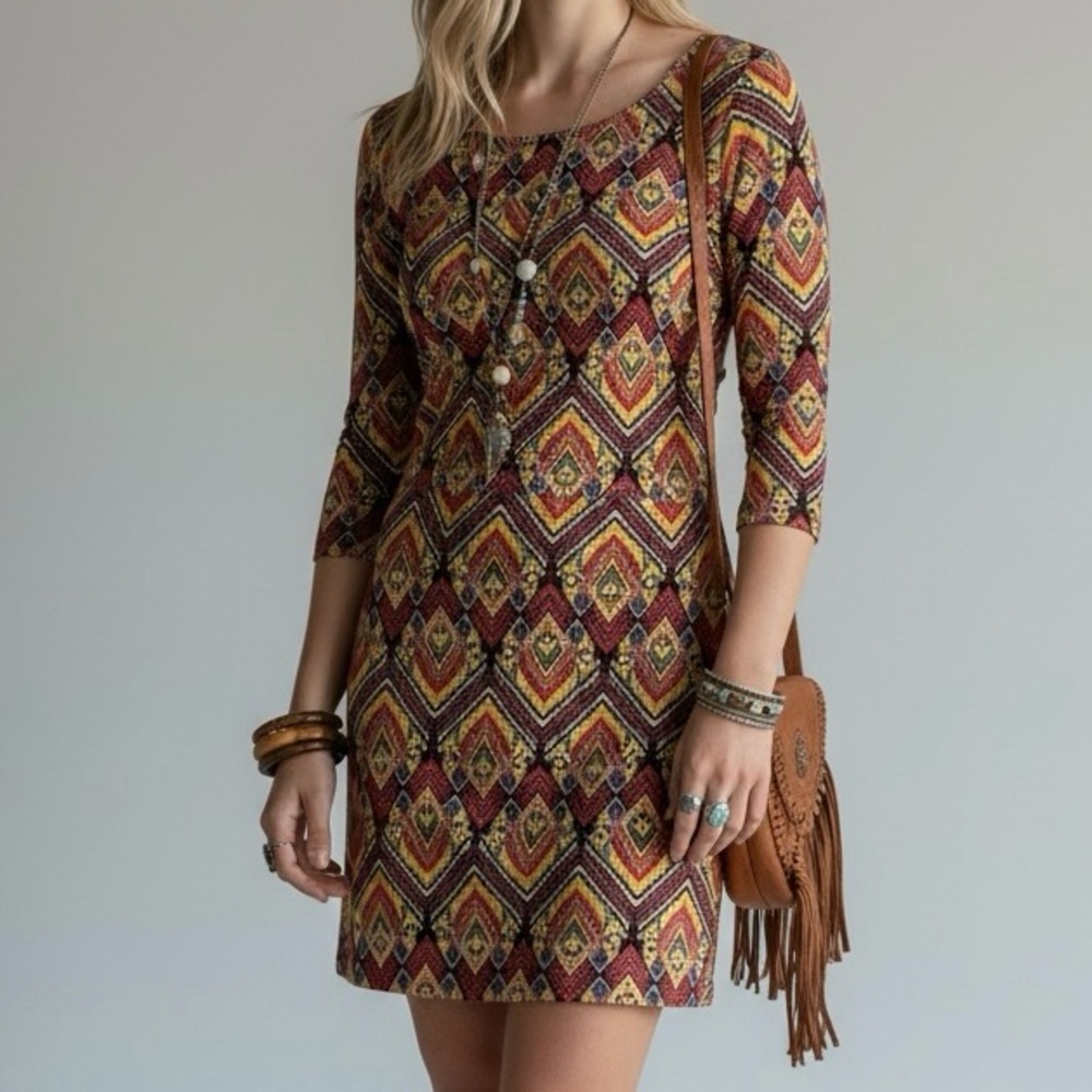 Women's Bohemian Style Tribal Pattern Dress